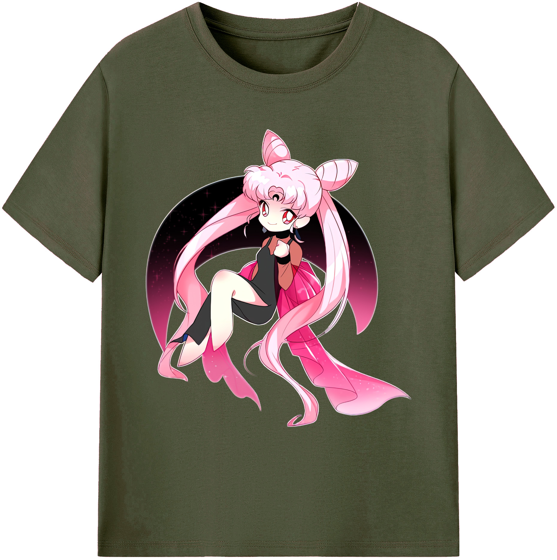 （画像用） 美少女戦士セーラームーン ちびうさ Sailor Moon Chibiusa Tsukino Usagi Small Lady Serenity 綿100％ メンズ半袖Tシャツ｜肌触りやわらか＆通気性